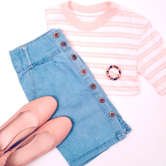 Cotton On High-Waisted Chambray Skirt - Picture 1 of 2